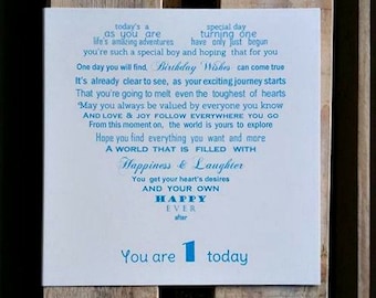 1st Birthday Card, Baby's 1st Birthday, First Birthday card