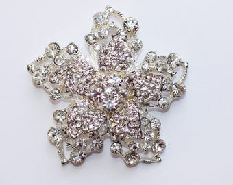Crystal Flower Rhinestone Brooch Pin