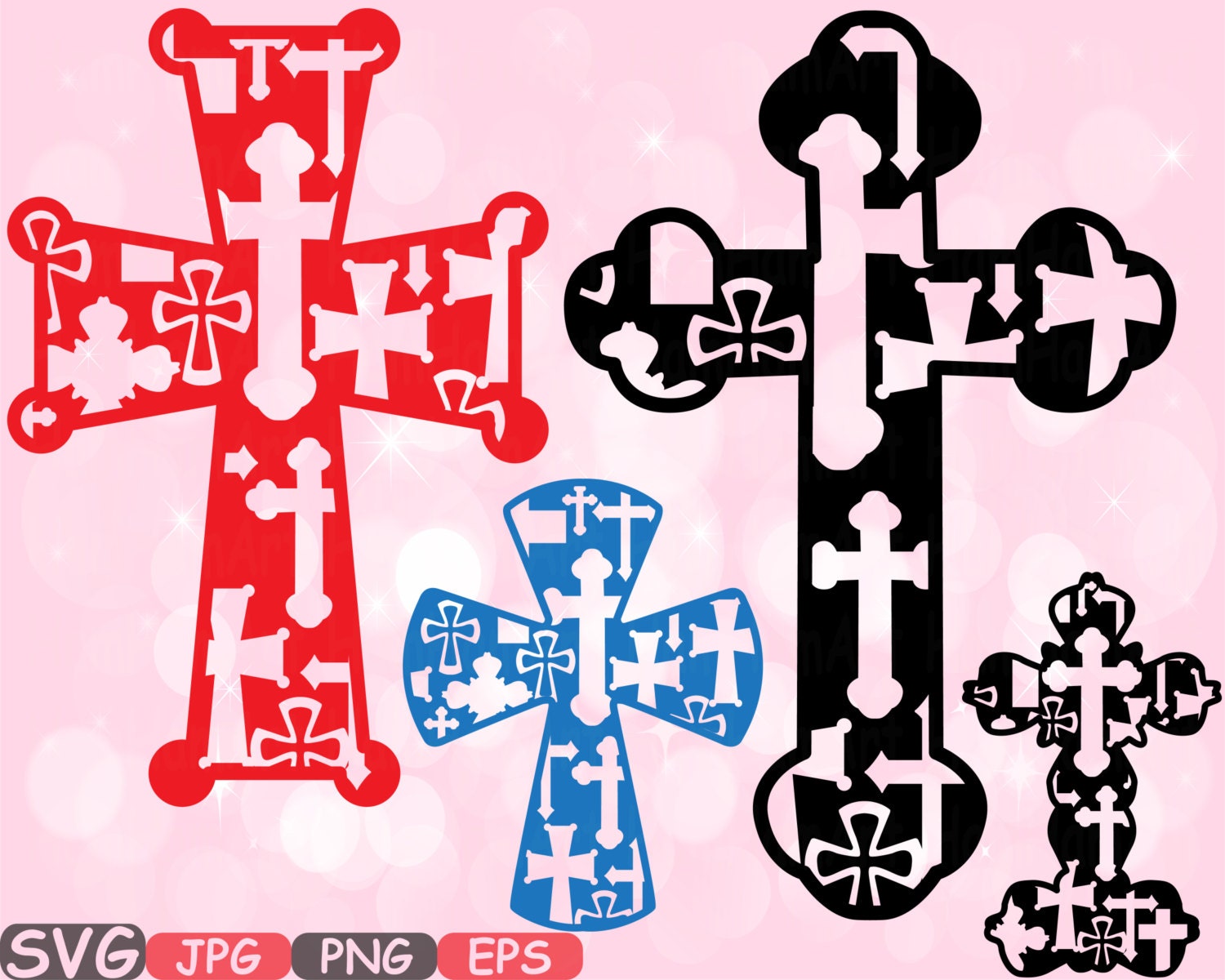 Download Christian Cross SVG Silhouette Cutting Files Jesus Cross