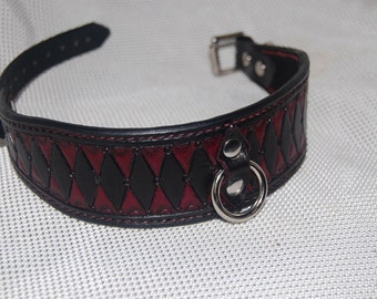 BDSM leather bondage collar fetish collar leather choker ,choker. slave collar. harlequin harley quinn
