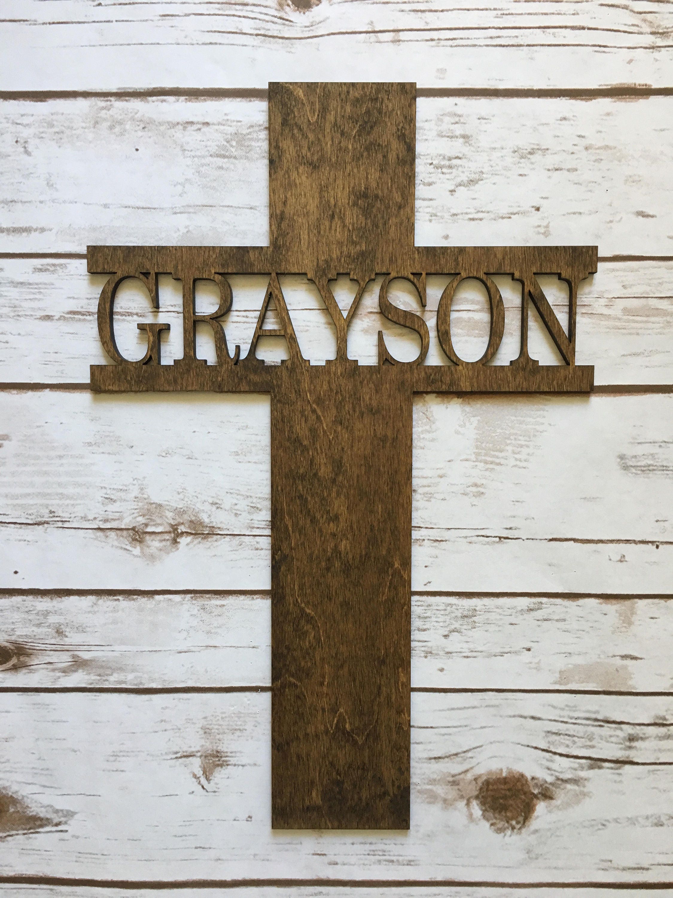 Personalized Cross Wooden Cross Baptisim Cross Wooden