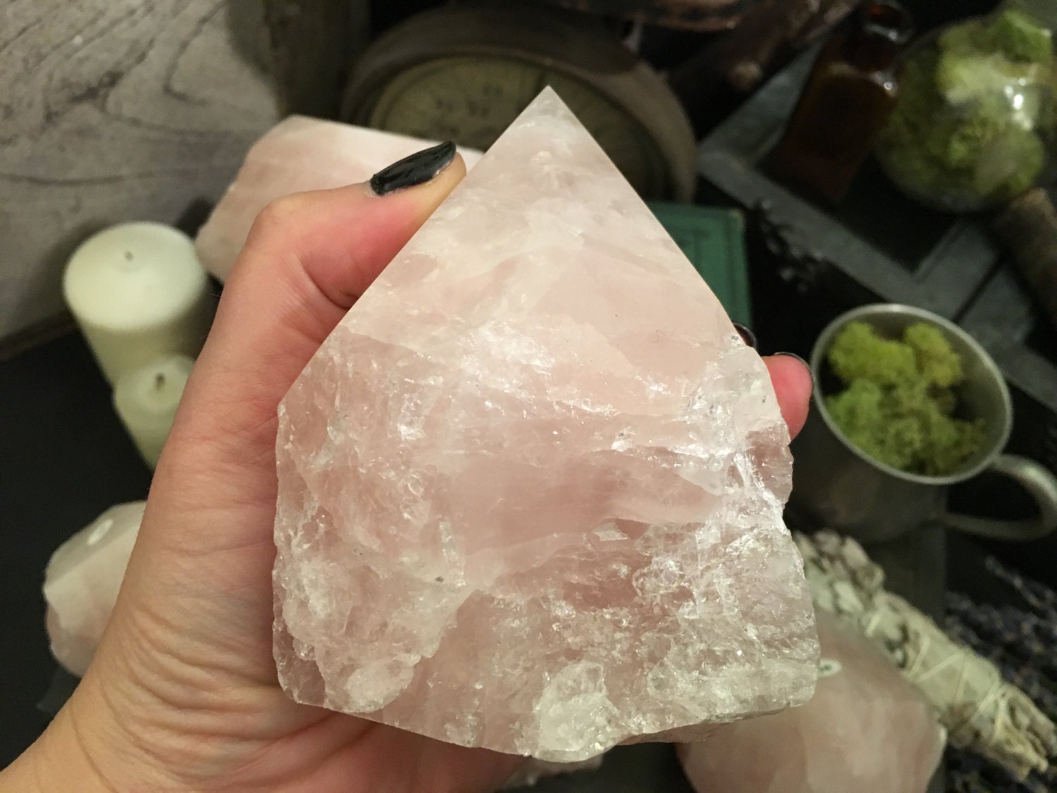 large rose quartz crystal