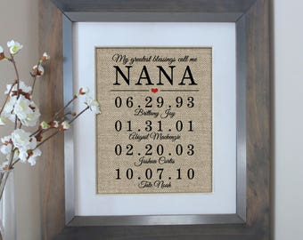Mothers Day Gift for Grandma Gift for NANA Mothers Day from Daughter Personalized Nana Gift Mother of the Bride Gift Mothers Day Nana Gift