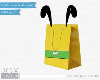 Pluto Party Favors Bags Design, Printable Mickey Design, Digital - Customized