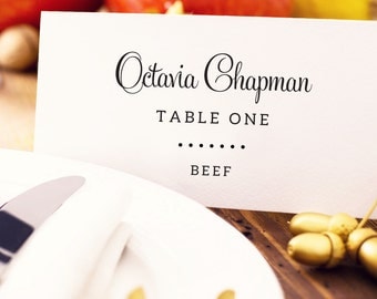 Wedding Place Card With Meal Choice Template, Editable Meal Option Place Card, Custom Personalized Seating Card, Wedding Printable
