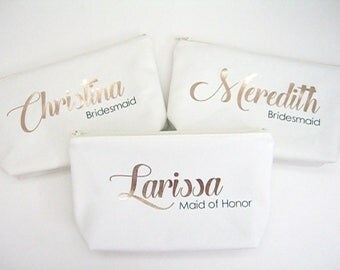 Personalized Makeup Bag - Bridesmaid Makeup Bag - Bridesmaid Gift - Bridal Party Gift - Canvas Bag - Bridal Cosmetic Bag - Bridesmaid Clutch