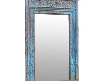 Turquoise Wall Mirror turquoise spindle mirror blue mirror wall mirror antique Turquoise Wall Mirror turquoise spindle mirror blue mirror wall mirror antique