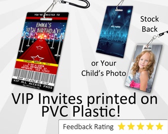 Hollywood Invitation PLASTIC Hollywood, Hollywood Invitation, Birthday Invitation, Birthday Invite, Hollywood Birthday Invitation SKU-INV134