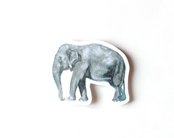 Elephant sticker, Cute Cool Laptop Sticker, Watercolor Illustration