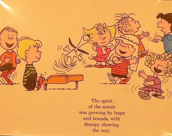1965 Charlie Brown Christmas Matted Vintage Peanuts Print