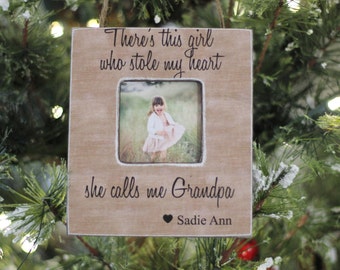 Grandpa Ornament from Granddaughter 'Girl Who Stole My Heart' Quote Personalized Christmas Ornament GIFT Grandfather