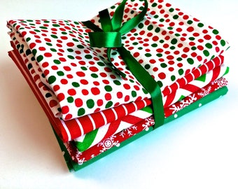 Christmas Fat Quarter Bundle, 5 Pieces by 8th Day Encore