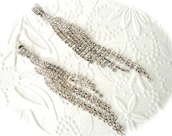 Vintage Rhinestone Earrings Cascade Earrings Vintage Jewelry VA-252