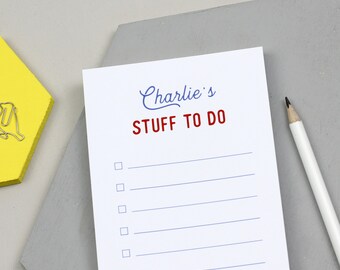 To Do List Pad | To Do List | To Do List Notepad | Stuff To Do Pad | To Do | To Dos | Things To Do | Personalised 'Stuff To Do' List Notepad