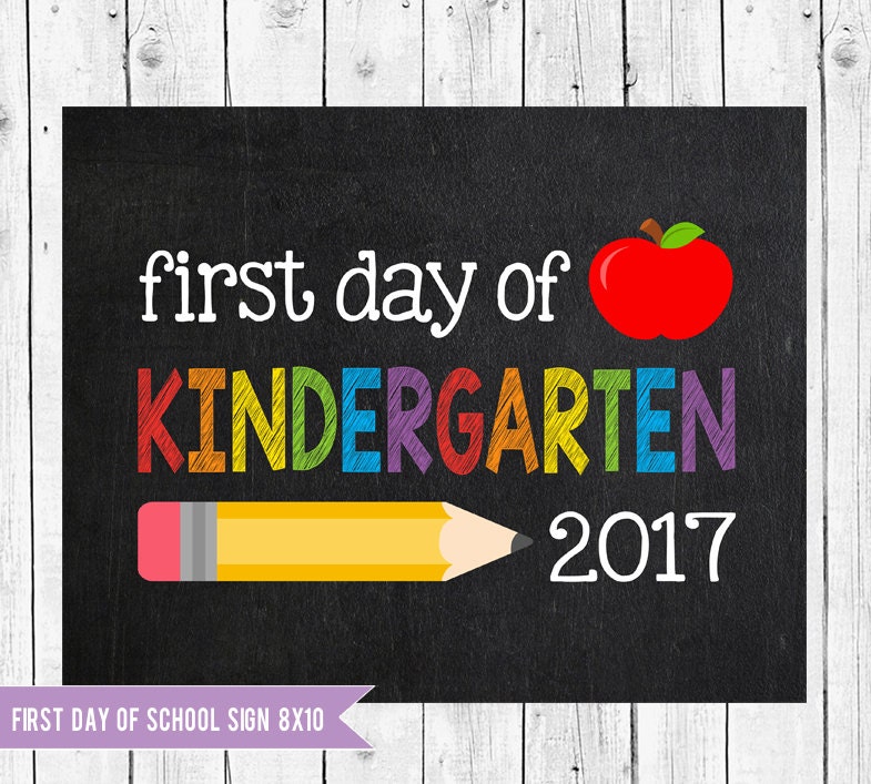 customize first day of kindergarten sign