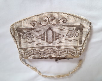 vintage beaded purse, evening clutch, Czechoslovakia, wedding