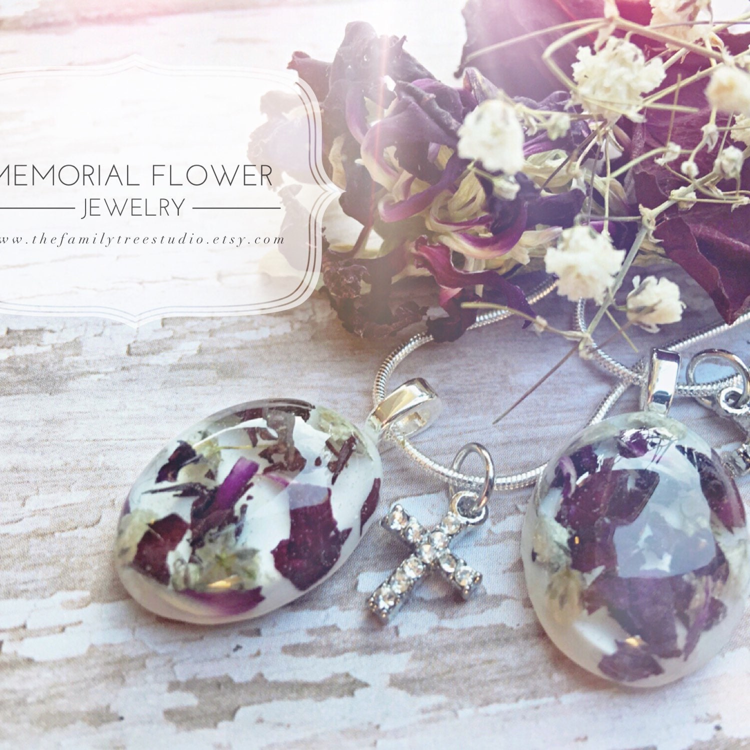 Memorial Jewelry Memorial flower Jewelry Funeral Flowers