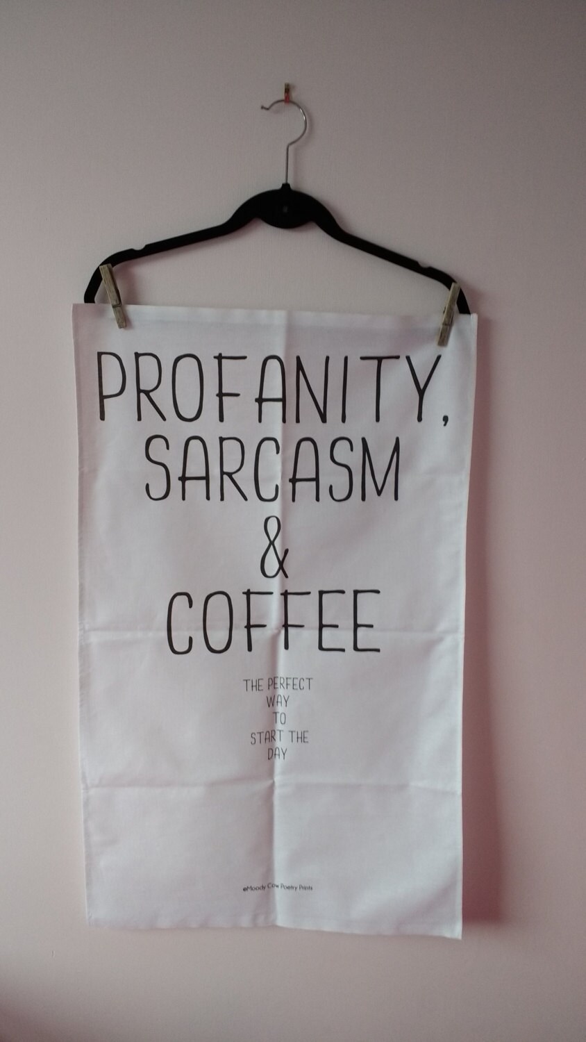 Tea Towel Teatowel Profanity Funny Tea by MoodyCowPoetryPrints