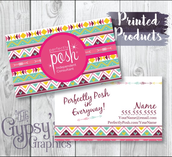 Perfectly Posh Business Cards Boho PoshDirect By TheGypsysGraphics