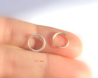 Tiny gold hoops - tiny hoops - thin hoops - gold hoops - gold hoop earrings - thin gold hoops - cartilage hoops - Tiny silver hoops