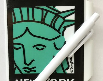 Mini Note Book Statue Of Liberty New York City Memo Journal Pad and Pen Set