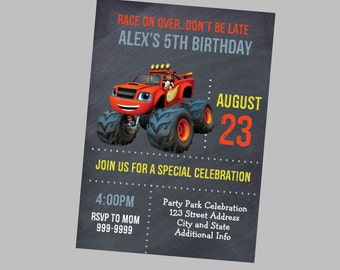 EDITABLE TEXT Blaze Birthday Invitation - Blaze Birthday Invites - Blaze Birthday Invite -Instant Download
