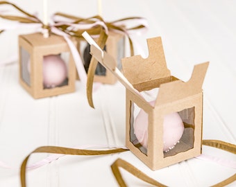 100 Kraft Cake Pop Boxes / 1 3/4 x 1 3/4 x 2