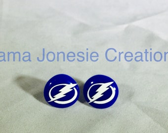 Tampa Bay Lightning perler bead earrings blue or white