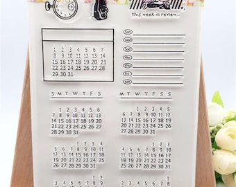 Bullet Journal Stamp - Plan For The Month! Collection. 1 Sheet Only, DIY, Clear Rubber Stamp, Scrapbooking.