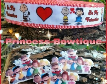 Charlie Brown Valentines ribbon, Valentines ribbon, ribbon, snoopy ribbon,