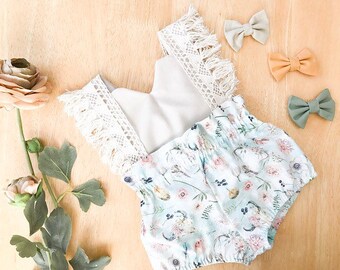 Bohemian Chic Style Romper- Baby Bloomers