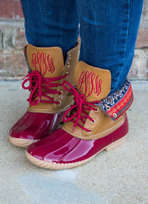 Red Duck Boots W Monogram