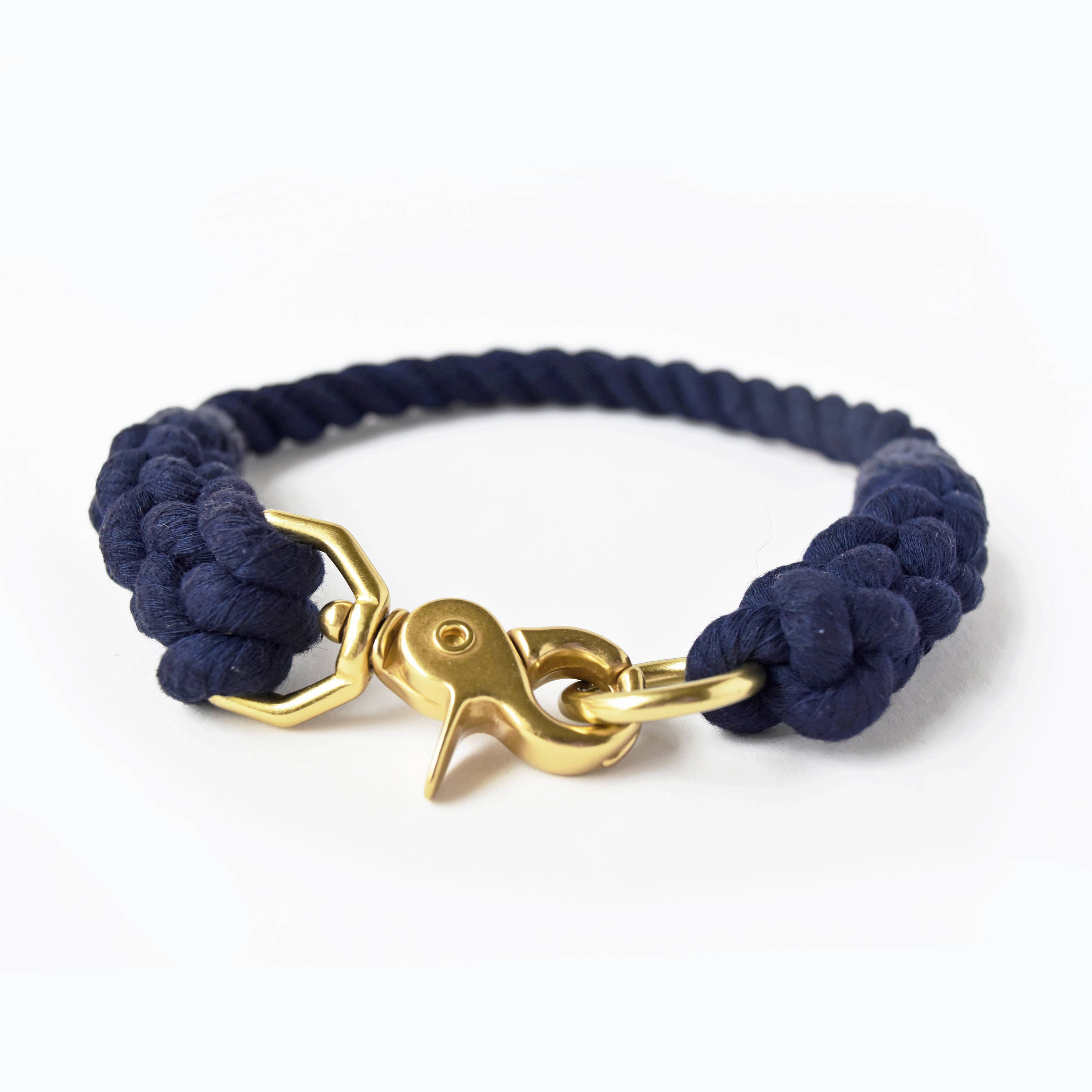 Custom Navy Rope Dog Collar