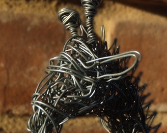 Wire Giraffe sculpture - Metal Animal Art Present
