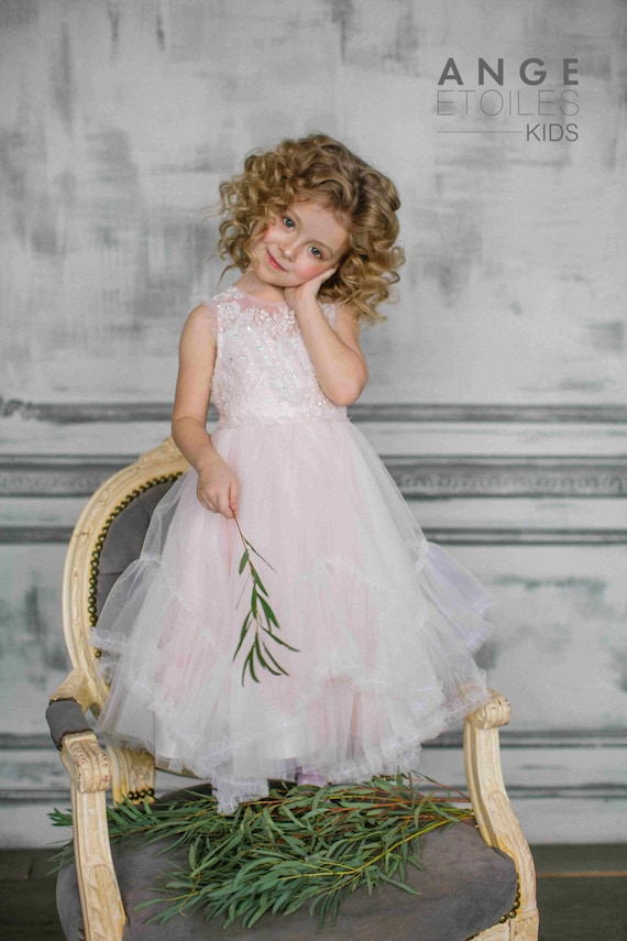 PINK flower girl dress, little bridesmaid, girls dresses, toddler dress, flower girl, tutu dress, BRIL