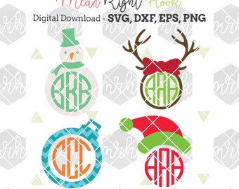 Christmas Monogram SVG, Winter svg, Holiday svg INSTANT DOWNLOAD vectors for cutting machines - svg, png, dxf, eps - monograms not incl.