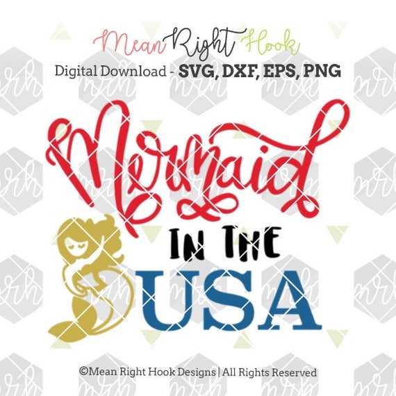 Download Items similar to Mermaid In The USA svg, 4th of July svg ...
