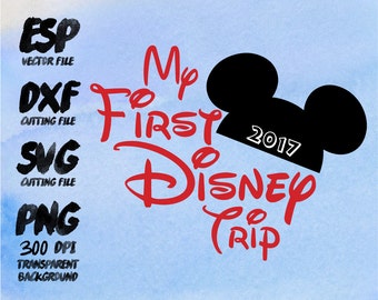 My first Disney trip Mickey Clipart , SVG Cutting , ESP Vectors files , T shirt , iron on , sticker ,Personal Use
