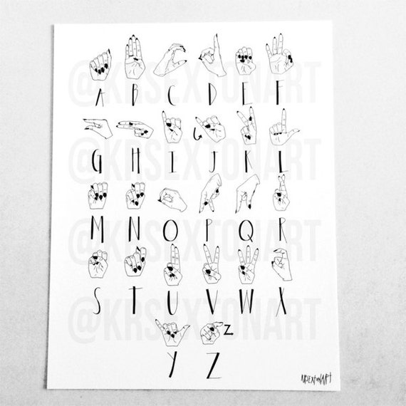 sign language alphabet print asl also available as