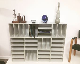 Mid century modern plastic modular storage cubes
