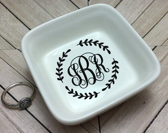 Monogram Ring Dish-Square