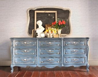 SOLD - Shabby Chic Dresser, French Provincial Dresser, Vintage, Buffet, Painted Furniture, Hand Painted, Romantic, Boho, Cottage Chic, Weddi