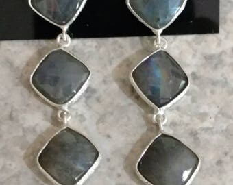 Gorgeous Faceted Labradorite Earrings