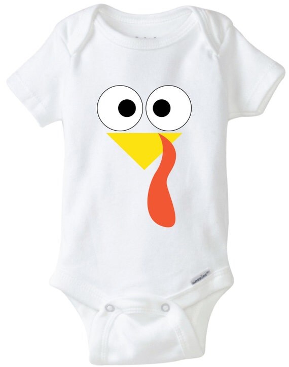 Download Thanksgiving Turkey Baby Onesie Design, SVG, DXF, EPS Vector files for use with Cricut or ...