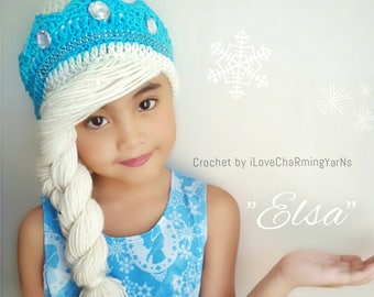 Elsa hat,elsa frozen hat,elsa crochet hat,crochet elsa frozen hat,crochet elsa crown,frozen elsa hat,frozen crochet hat,princess crochet hat