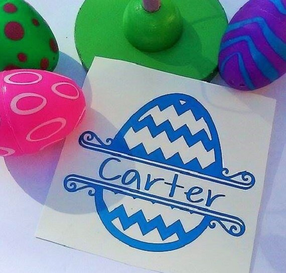 Items similar to Easter egg decal, Easter bucket decal, Kids Name decal