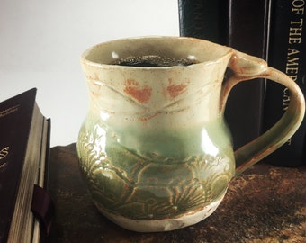 Ceramic Mug. Large Coffee Mug. Pottery Mug. Clay Mug. Handmade Mug. Coffee Lovers. Stoneware Cup. Rustic Mug. Organic Cup. Thumb Rest Mug.