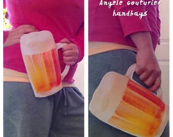 Beer mug purse beer coin purse wristlet hanbags unique