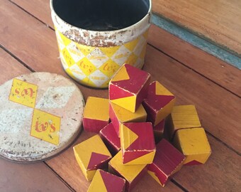 Vintage Building Blocks, Rusty Tin, Toys, Games, Christmas Presents for adults and kids