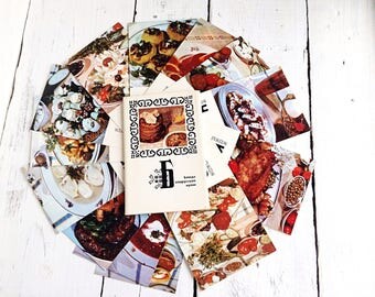 Vintage postcard Vintage recipe cards Kitchen card set 15 card Cooking Recipes Soviet cuisine Belarusian recipe cards Kitchen recipe set